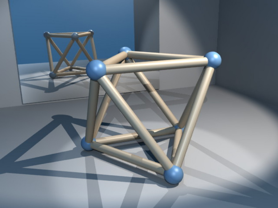 Obrzek: Oktaedr. Zdroj. KoenB [Public domain], via Wikimedia Commons, https://upload.wikimedia.org/wikipedia/commons/4/4e/Octahedron-wireframe.jpg