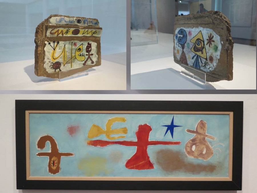 oboustranná    kachlička, keramika patřila jak Picassovi tak Miró k oblíbeným objektům - dole: Žena, 1945