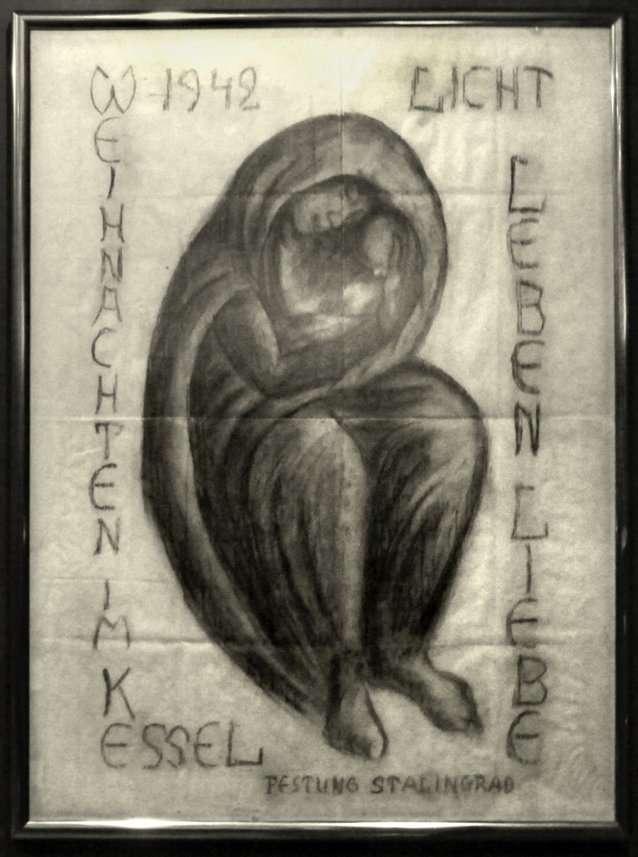 Kurt Reuber - Stalingradsk Madona, 1942, kresba uhlem na pape, 100 x 85 cm ...