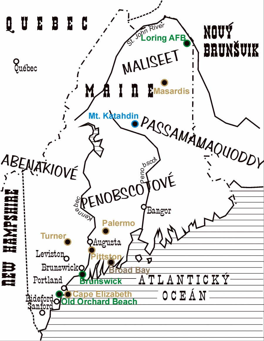 Zhadologick mapa sttu Maine
